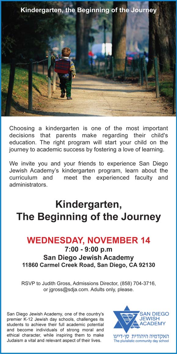 san diego jewish academy kindergarten advertisement