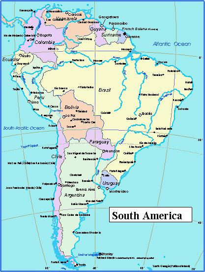 Map of South America